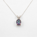 Genuine Topaz Necklace - Dainty Purple Pendant - Mystic Topaz Necklace
