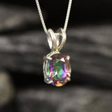 Genuine Topaz Necklace - Dainty Purple Pendant - Mystic Topaz Necklace