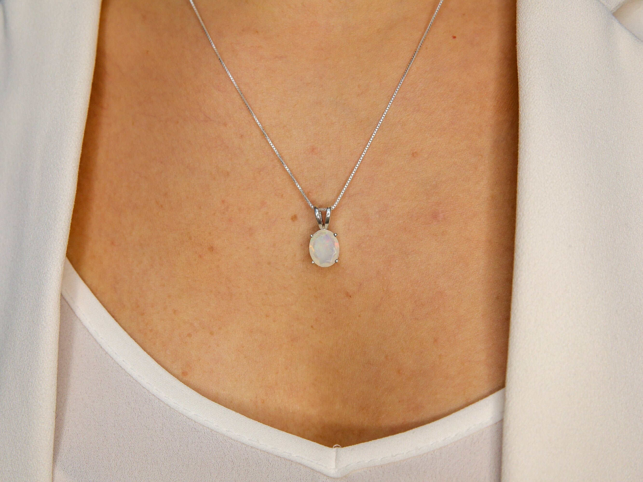 Mystic Topaz Pendant, Natural Mystic Topaz, December Birthstone, December Gift, Dainty Pendant, Rainbow Topaz, Small Oval Pendant, Silver