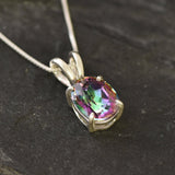 Genuine Topaz Necklace - Dainty Purple Pendant - Mystic Topaz Necklace