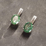 Classic Emerald Studs - Mint Green Drop Earrings - Vintage Oval Earrings