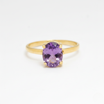 Gorgeous Purple Solitaire Ring in 18k Gold Vermeil - A timeless classic for special occasions and everyday elegance.