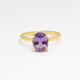 Gorgeous Purple Solitaire Ring in 18k Gold Vermeil - A timeless classic for special occasions and everyday elegance.