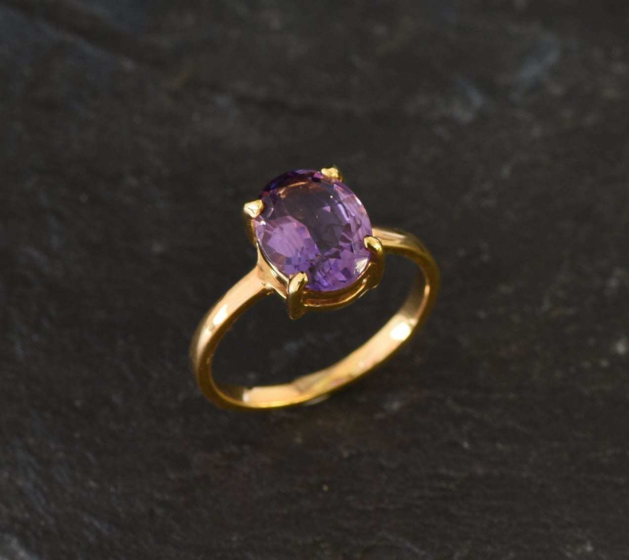 Amethyst Ring, Natural Amethyst, February Ring, Purple Promise Ring, Purple Vintage Ring, February Birthstone, Solid Silver Ring, Amethyst(1)