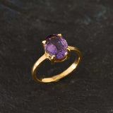 Amethyst Ring, Natural Amethyst, February Ring, Purple Promise Ring, Purple Vintage Ring, February Birthstone, Solid Silver Ring, Amethyst(1)