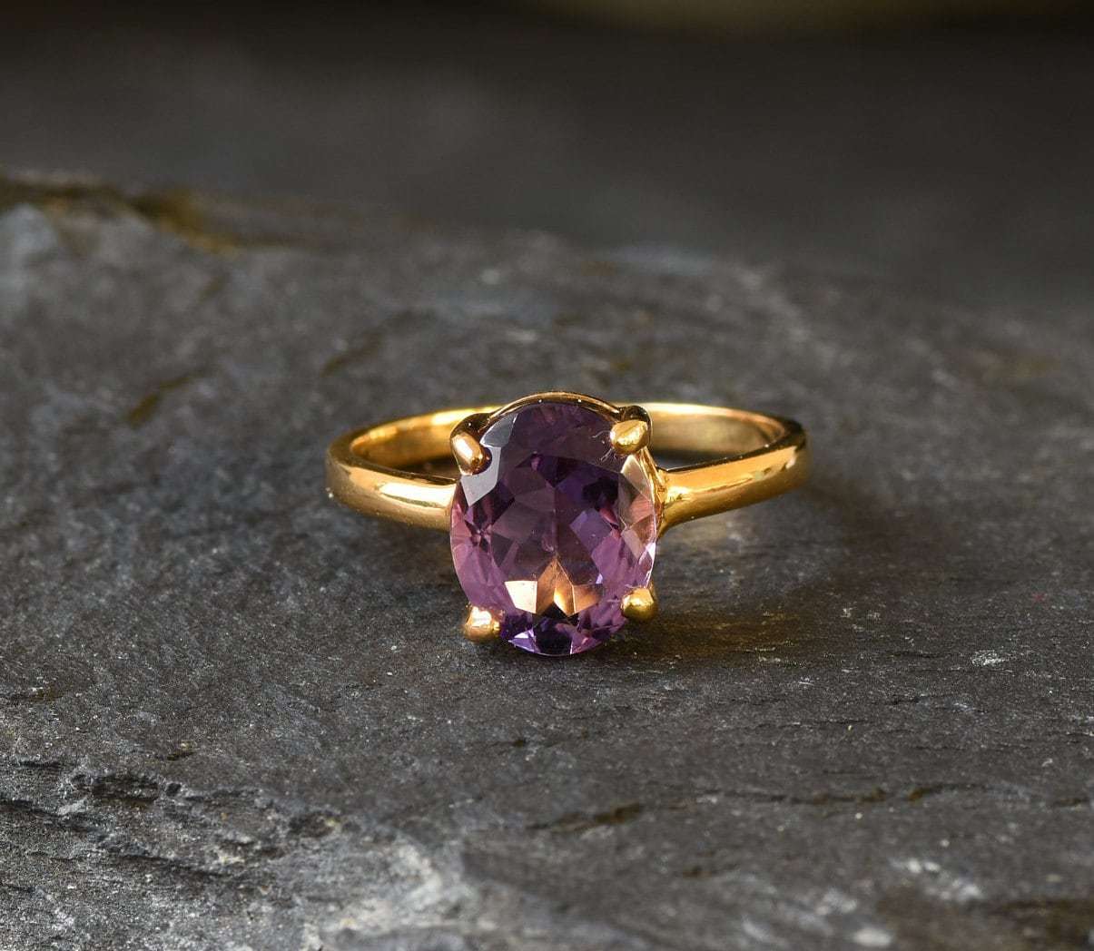 Amethyst Ring, Natural Amethyst, February Ring, Purple Promise Ring, Purple Vintage Ring, February Birthstone, Solid Silver Ring, Amethyst(1)