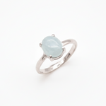 Elegant 925 Sterling Silver Ring with a radiant Oval Natural Blue Aquamarine, symbolizing courage and good luck for special occasions.