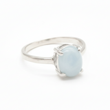Beautiful 925 Sterling Silver Ring with a stunning Oval Natural Blue Aquamarine, ideal for birthdays and meaningful gifts.