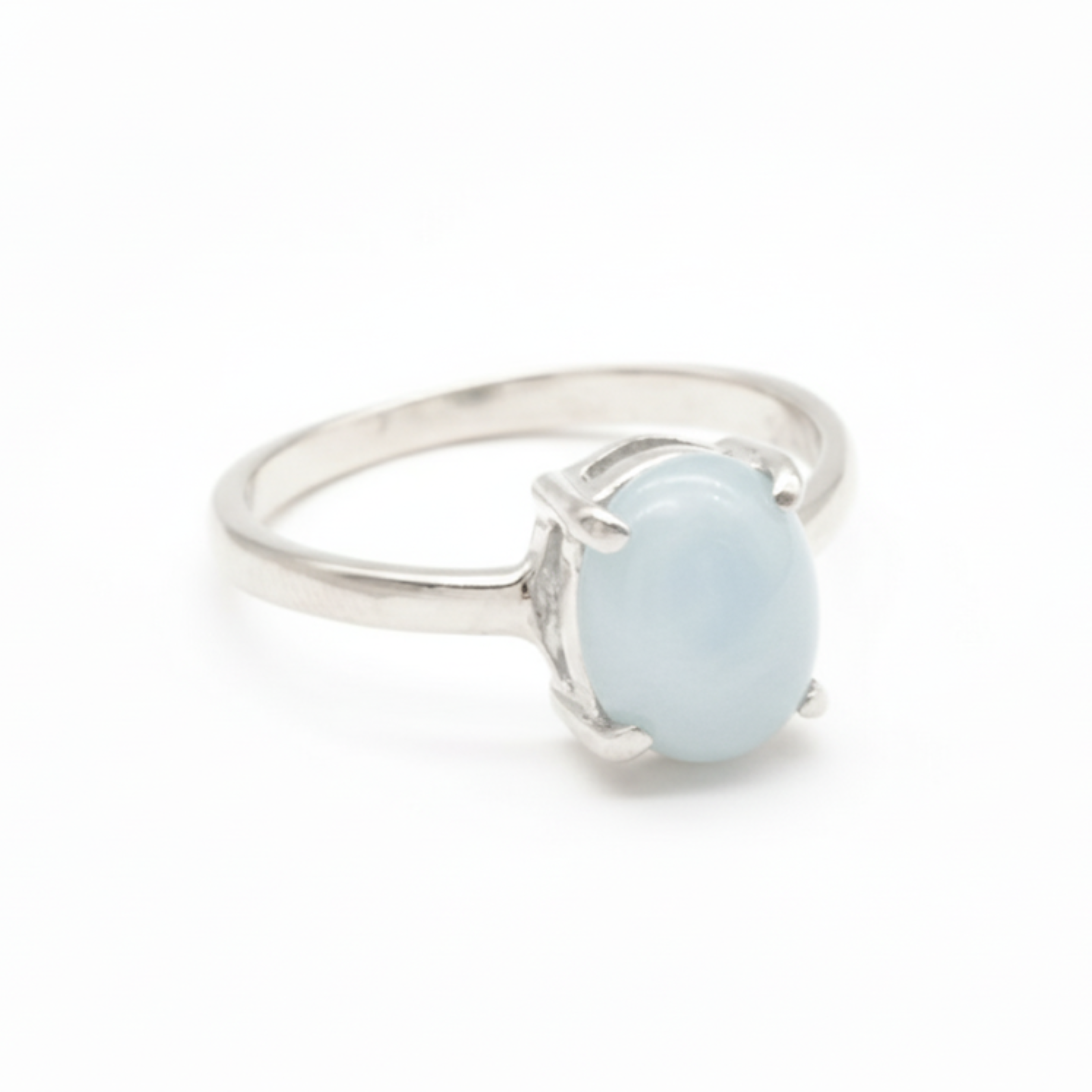 Beautiful 925 Sterling Silver Ring with a stunning Oval Natural Blue Aquamarine, ideal for birthdays and meaningful gifts.
