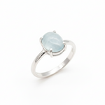 Natural Aquamarine Ring made in 925 Sterling Silver with Oval Natural Blue Aquamarine in Prong setting, March Birthstone gift idea, symbolizes courage & good luck, ideal for everyday wear and perfect for birthday gifting and special occasions.