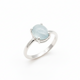 Natural Aquamarine Ring made in 925 Sterling Silver with Oval Natural Blue Aquamarine in Prong setting, March Birthstone gift idea, symbolizes courage & good luck, ideal for everyday wear and perfect for birthday gifting and special occasions.
