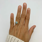 Blue Aqua Ring, Natural Aquamarine, Solitaire Ring, March Birthstone, 3 Carat Ring, Aquamarine Ring, Simple Blue Ring, Sterling Silver Ring(1)