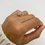 Blue Aqua Ring, Natural Aquamarine, Solitaire Ring, March Birthstone, 3 Carat Ring, Aquamarine Ring, Simple Blue Ring, Sterling Silver Ring(1)