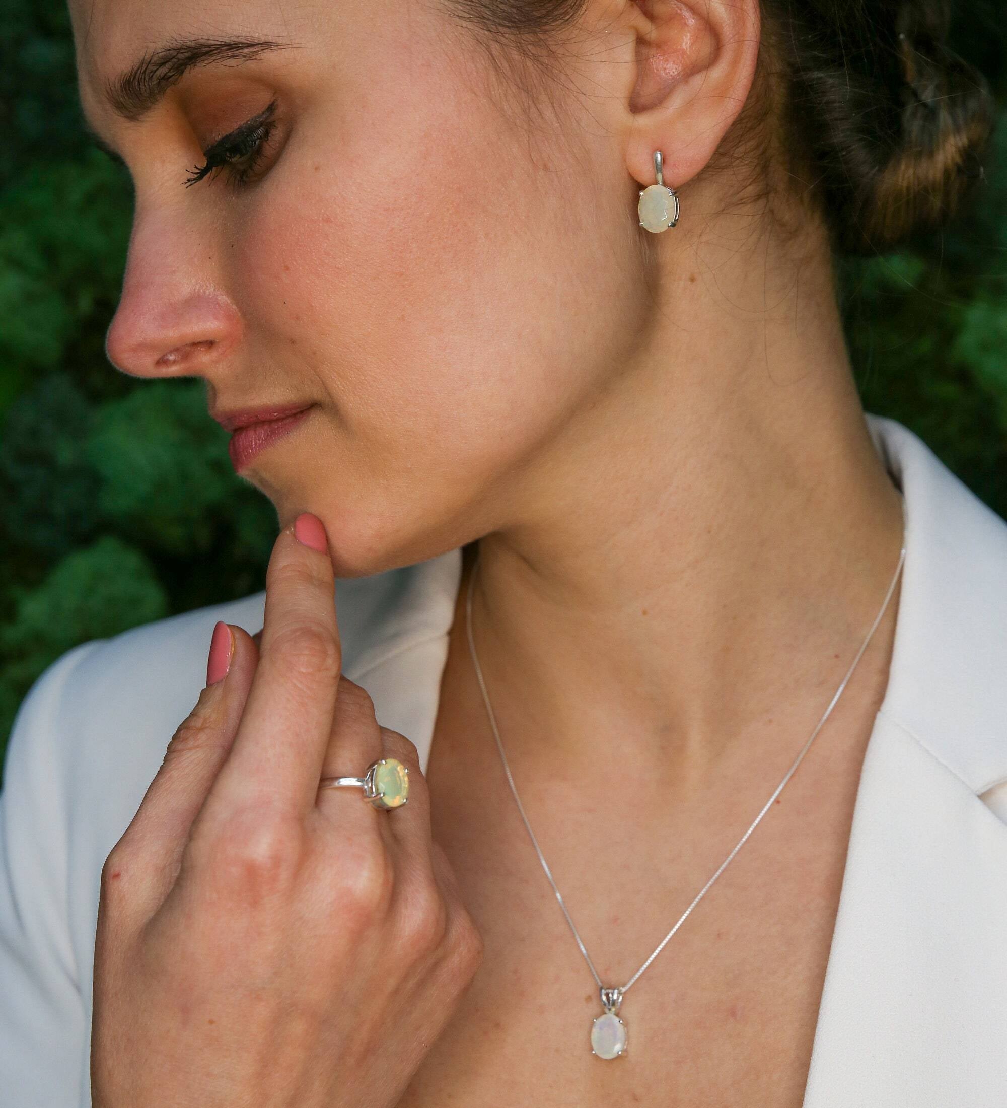 Moonstone Earrings, Natural Moonstone, June Birthstone, White Dainty Earrings, Oval Earrings, Gem Earrings, Rainbow Moonstone, 925 Silver