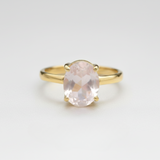 Stunning Rose Quartz Solitaire in 18k Gold Vermeil, perfect for elevating any outfit and celebrating special moments.