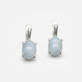 Aquamarine Gold Earrings - Natural Aquamarine Earrings - Long Studs Earrings