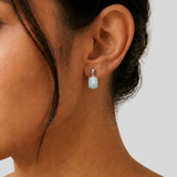 Genuine Aquamarine Earrings - Dainty Aqua Earrings - Blue Drop Earrings