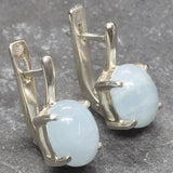 Aquamarine Earrings, Natural Aquamarine, March Birthstone, Vintage Blue Studs, Blue Stone Earrings, Aquamarine Studs, Solid Silver Studs