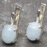 Aquamarine Earrings, Natural Aquamarine, March Birthstone, Vintage Blue Studs, Blue Stone Earrings, Aquamarine Studs, Solid Silver Studs