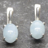 Aquamarine Earrings, Natural Aquamarine, March Birthstone, Vintage Blue Studs, Blue Stone Earrings, Aquamarine Studs, Solid Silver Studs