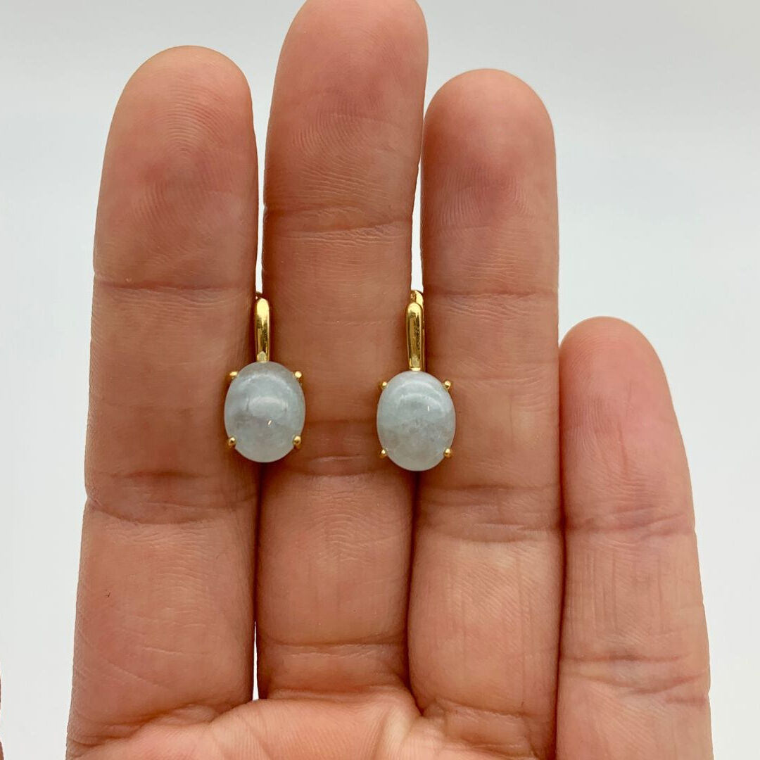 Aquamarine Earrings, Natural Aquamarine, March Birthstone, Vintage Blue Studs, Blue Stone Earrings, Aquamarine Studs, Solid Silver Studs(1)