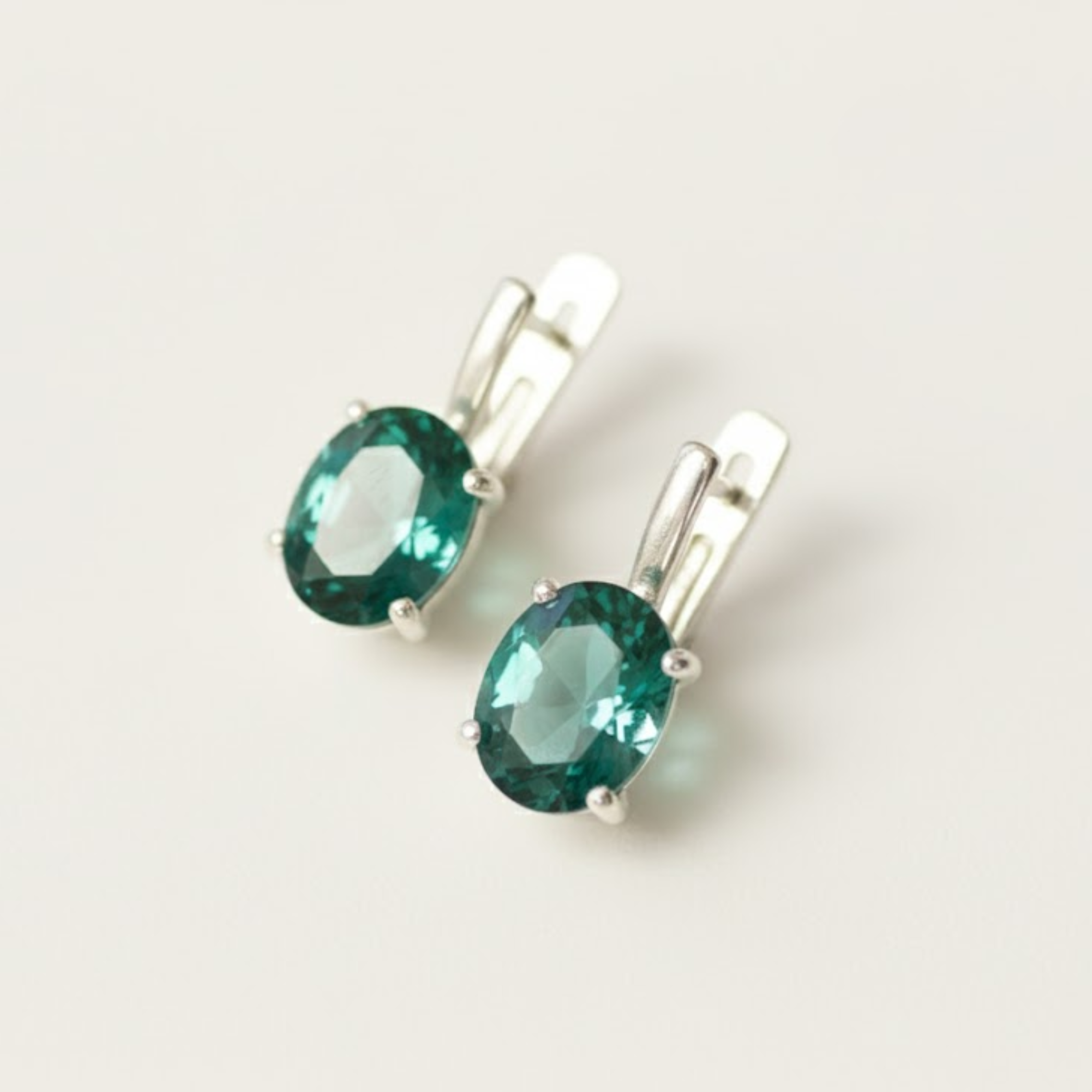 Chic Created Emerald Earrings in 925 Sterling Silver, a stunning May birthstone accessory for everyday elegance and special moments.