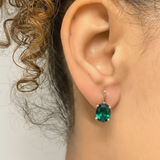 Exquisite Created Emerald Earrings in 925 Sterling Silver, perfect May birthstone gift for any occasion and everyday elegance.