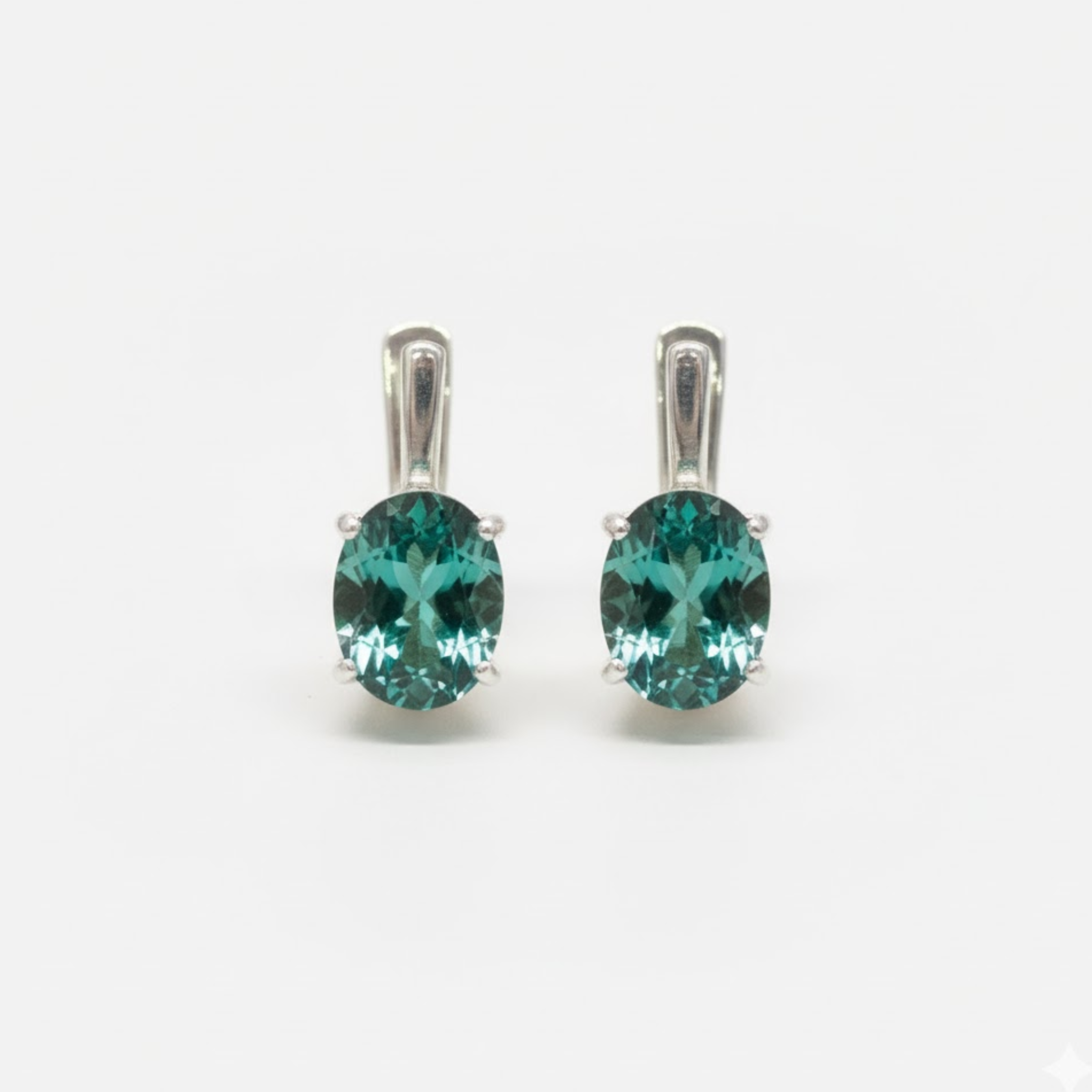 Dazzling Created Emerald Earrings in 925 Sterling Silver, ideal for daily wear and a thoughtful May birthday gift.