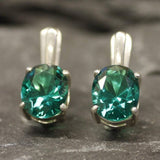 Emerald Earrings, Created Emerald, Stud Earrings, Oval Earrings, Emerald Studs, Green Earrings, Silver Oval Studs, Solid Silver Earrings