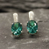 Emerald Earrings, Created Emerald, Stud Earrings, Oval Earrings, Emerald Studs, Green Earrings, Silver Oval Studs, Solid Silver Earrings