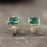 Emerald Earrings, Created Emerald, Stud Earrings, Oval Earrings, Emerald Studs, Green Earrings, Silver Oval Studs, Solid Silver Earrings