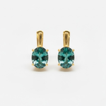 Stunning Created Emerald Earrings in 18k Gold Vermeil, ideal for everyday wear and special occasions.