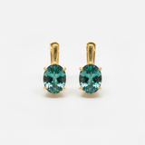 Stunning Created Emerald Earrings in 18k Gold Vermeil, ideal for everyday wear and special occasions.