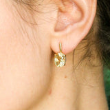 Gold Emerald Studs - Green Oval Earrings, Dainty Green Earrings