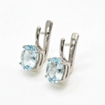 Blue Topaz Earrings - Sky Blue Earrings - Vintage Oval Studs made in 925 Sterling Silver. Ideal for everyday wear and perfect for birthday gifting and special occasions.