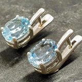 Blue Topaz Earrings - Sky Blue Earrings - Vintage Oval Studs