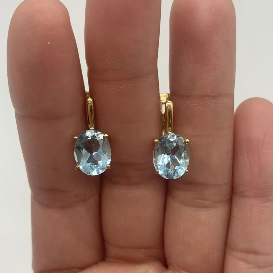 Blue Topaz Earrings, Natural Blue Topaz, Dainty Earrings, Blue Topaz Studs, Summer Earrings, Anniversary Earrings, Sky Blue Topaz, Earrings(1)