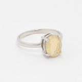 Charming 925 Sterling Silver ring with oval fire opal, a meaningful gift for October birthdays and special occasions.