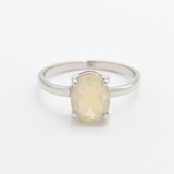 Stunning 925 Sterling Silver ring adorned with oval fire opal, a thoughtful October birthday gift for any occasion.