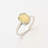 Elegant 925 Sterling Silver ring featuring an oval fire opal, perfect for October birthdays and everyday wear.