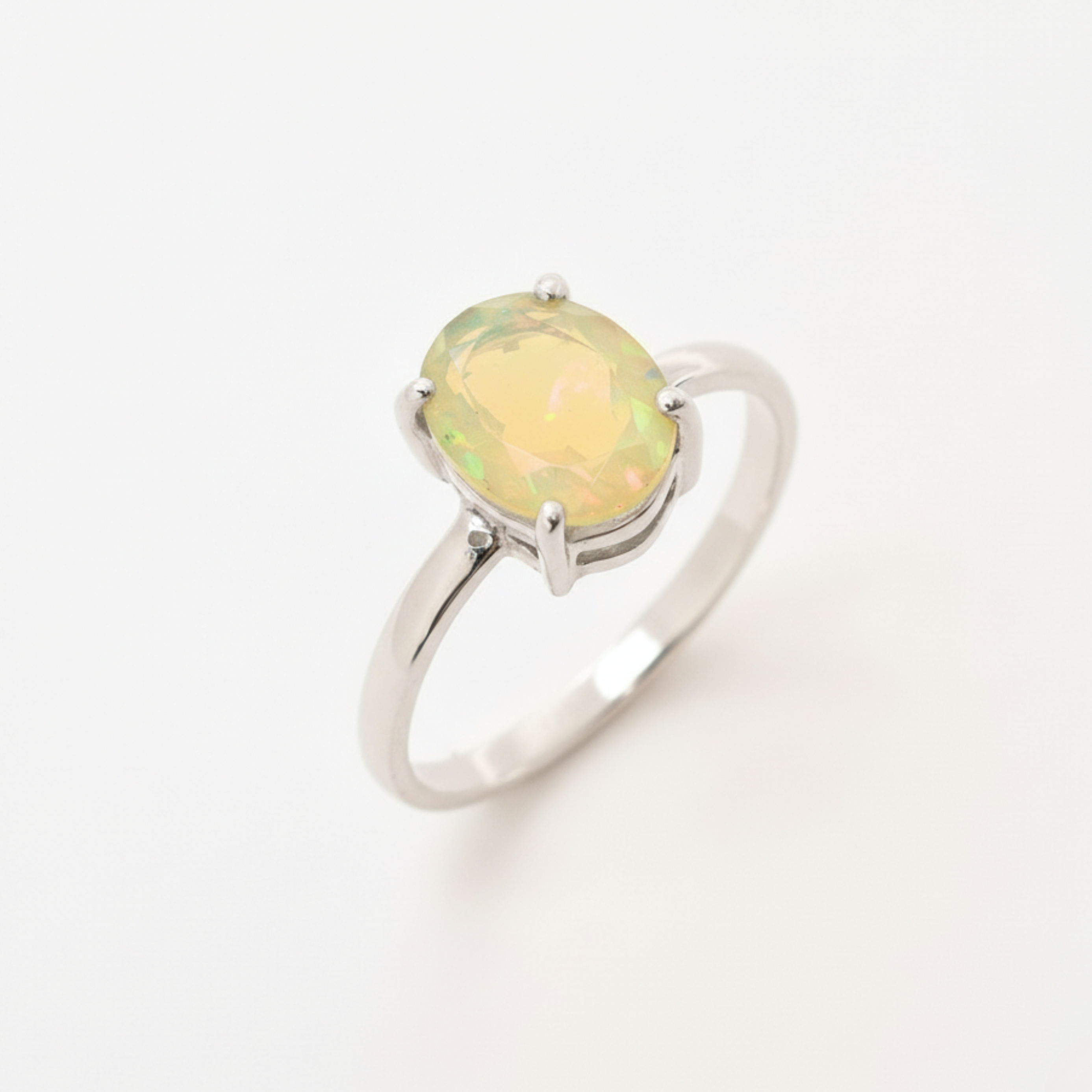 Elegant 925 Sterling Silver ring featuring an oval fire opal, perfect for October birthdays and everyday wear.