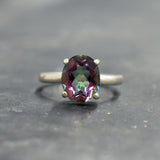 Genuine Topaz Ring - Purple Engagement Ring - Mystic Topaz Ring