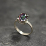 Genuine Topaz Ring - Purple Engagement Ring - Mystic Topaz Ring