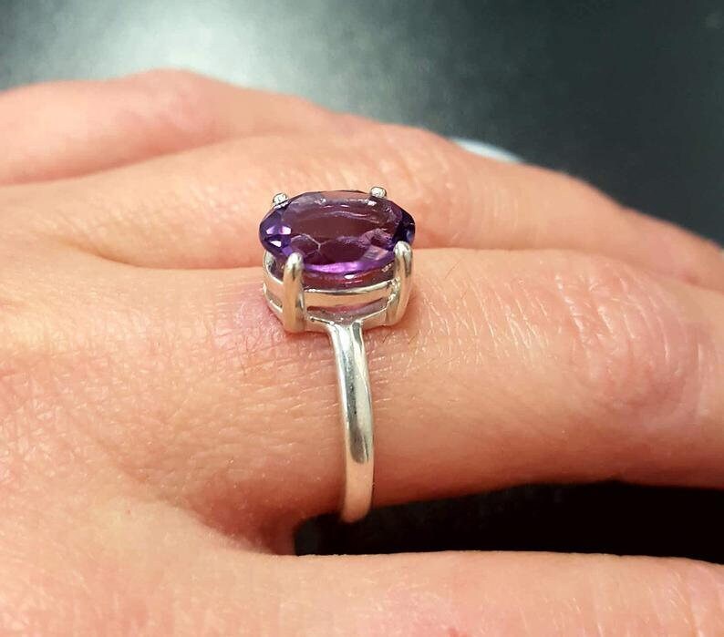 Topaz Ring, Mystic Topaz Ring, Natural Mystic Topaz, Solitaire Ring, December Birthstone, Vintage Ring, Purple Diamond Ring, 925 Silver Ring