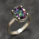 Genuine Topaz Ring - Purple Engagement Ring - Mystic Topaz Ring