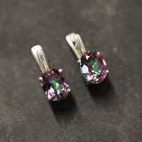 Genuine Topaz Earrings - Large Purple Studs - Mystic Topaz Earrings