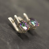 Genuine Topaz Earrings - Large Purple Studs - Mystic Topaz Earrings