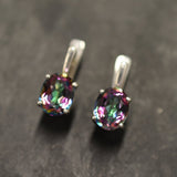 Genuine Topaz Earrings - Large Purple Studs - Mystic Topaz Earrings