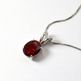 Stylish Created Ruby Pendant in 925 Sterling Silver, a stunning July birthstone gift representing love and elegance.