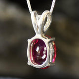 Ruby Pendant, Created Ruby, Dainty Pendant, Red Ruby Necklace, Minimalist Pendant, Stone Necklace, Red Stone Pendant, 925 Sterling Silver